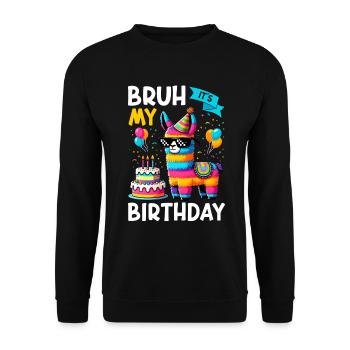 Lama Pinata Süße Alpaka -Tiergeburtstagsfiesta - Unisex Pullover - Schwarz - Vorne - Alina (178cm) & Michal (187cm)