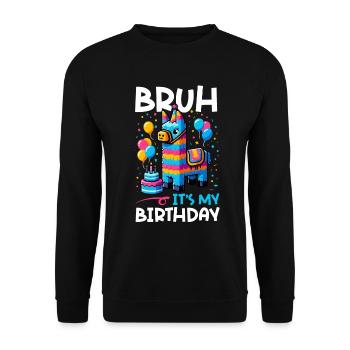 Lama Pinata Süße Alpaka -Tiergeburtstagsfiesta - Unisex Pullover - Schwarz - Vorne - Alina (178cm) & Michal (187cm)