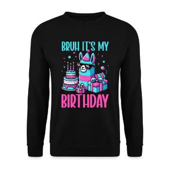 Lama Pinata Süße Alpaka -Tiergeburtstagsfiesta - Unisex Pullover - Schwarz - Vorne - Alina (178cm) & Michal (187cm)