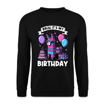 Lama Pinata Süße Alpaka -Tiergeburtstagsfiesta - Unisex Pullover - Schwarz - Vorne - Alina (178cm) & Michal (187cm)
