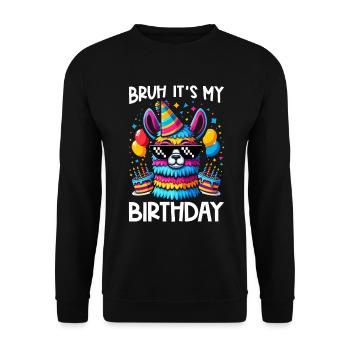 Lama Pinata Süße Alpaka -Tiergeburtstagsfiesta - Unisex Pullover - Schwarz - Vorne - Alina (178cm) & Michal (187cm)