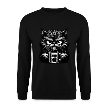 Umm Nope chat drôle ironique thé café dictons - Sweat-shirt Unisexe - noir - Devant - Alina (178cm) & Michal (187cm)