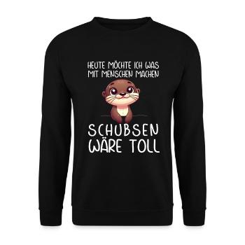 Today I want to do something with people Push - Unisex Sweatshirt - black - Front - Alina (178cm) & Michal (187cm)