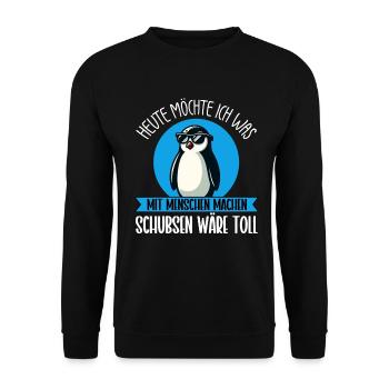 Today I want to do something with people Push - Unisex Sweatshirt - black - Front - Alina (178cm) & Michal (187cm)