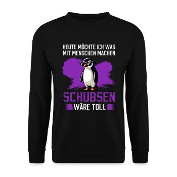 Today I want to do something with people Push - Unisex Sweatshirt - black - Front - Alina (178cm) & Michal (187cm)