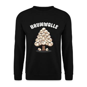 Cotton Sheep Cartoon Funny Sheep Pun - Unisex Sweatshirt - black - Front - Alina (178cm) & Michal (187cm)
