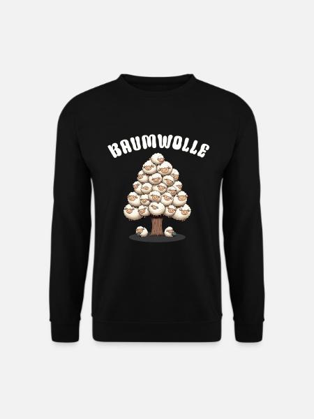 Baumwolle Schaf Cartoon Lustiges Schafe Wortspiel - Unisex Pullover - Schwarz