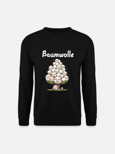 Katoenen Schaap Cartoon Grappige Schaap Woordspeling - Uniseks sweater - zwart