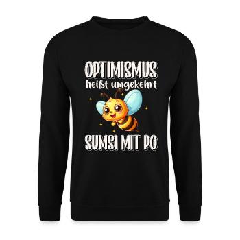 L’optimisme signifie à l’inverse Sumsi avec les fesses plus drôles - Sweat-shirt Unisexe - noir - Devant - Alina (178cm) & Michal (187cm)