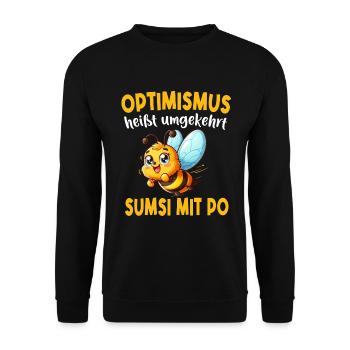 L’optimisme signifie à l’inverse Sumsi avec les fesses plus drôles - Sweat-shirt Unisexe - noir - Devant - Alina (178cm) & Michal (187cm)