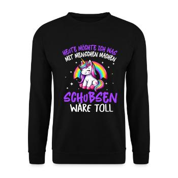 Today I want to do something with people Push - Unisex Sweatshirt - black - Front - Alina (178cm) & Michal (187cm)