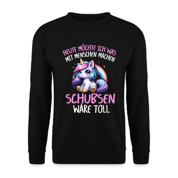 Today I want to do something with people Push - Unisex Sweatshirt - black - Front - Alina (178cm) & Michal (187cm)
