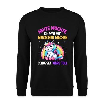 Today I want to do something with people Push - Unisex Sweatshirt - black - Front - Alina (178cm) & Michal (187cm)