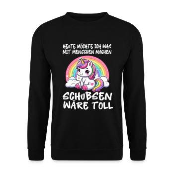 Today I want to do something with people Push - Unisex Sweatshirt - black - Front - Alina (178cm) & Michal (187cm)