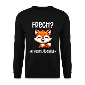 Frech Ne Fuchs Sarkasmus Lustig Verbal Überlegen - Unisex Pullover - Schwarz - Vorne - Alina (178cm) & Michal (187cm)