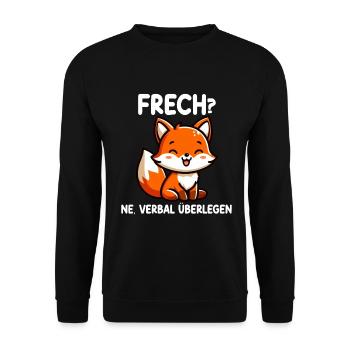 Frech Ne Fuchs Sarkasmus Lustig Verbal Überlegen - Unisex Pullover - Schwarz - Vorne - Alina (178cm) & Michal (187cm)