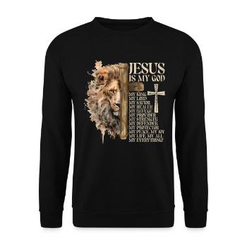 Lion de Juda - La foi en chrétien - Sweat-shirt Unisexe - noir - Devant - Alina (178cm) & Michal (187cm)