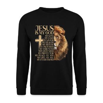 Lion de Juda - La foi en chrétien - Sweat-shirt Unisexe - noir - Devant - Alina (178cm) & Michal (187cm)