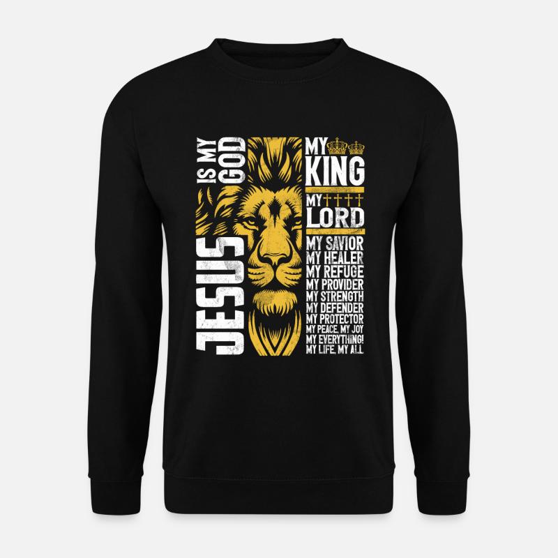 Löwe Des Juda -Glaubens An Christian Christian - Unisex Pullover - Schwarz