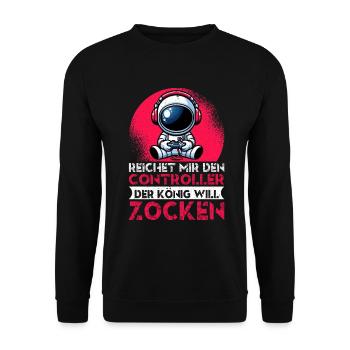 Hands me the controller the king wants to gamble - Unisex Sweatshirt - black - Front - Alina (178cm) & Michal (187cm)
