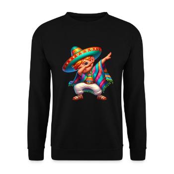 Mexikanischer Junge Tubt Sombrero Cinco De Mayo - Unisex Pullover - Schwarz - Vorne - Alina (178cm) & Michal (187cm)