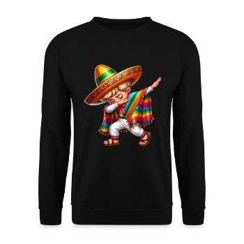 Mexikanischer Junge Tubt Sombrero Cinco De Mayo - Unisex Pullover - Schwarz - Vorne - Alina (178cm) & Michal (187cm)