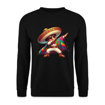 Mexikanischer Junge Tubt Sombrero Cinco De Mayo - Unisex Pullover - Schwarz - Vorne - Alina (178cm) & Michal (187cm)