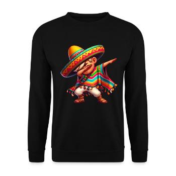 Mexikanischer Junge Tubt Sombrero Cinco De Mayo - Unisex Pullover - Schwarz - Vorne - Alina (178cm) & Michal (187cm)