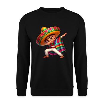 Mexikanischer Junge Tubt Sombrero Cinco De Mayo - Unisex Pullover - Schwarz - Vorne - Alina (178cm) & Michal (187cm)