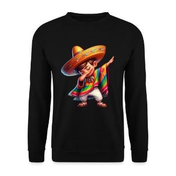 Mexikanischer Junge Tubt Sombrero Cinco De Mayo - Unisex Pullover - Schwarz - Vorne - Alina (178cm) & Michal (187cm)