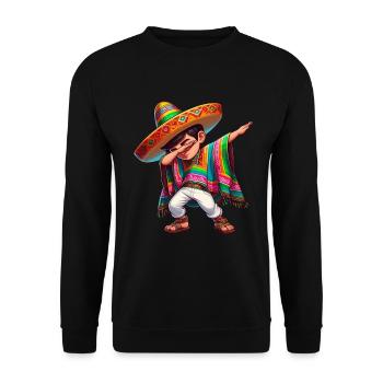 Mexikanischer Junge Tubt Sombrero Cinco De Mayo - Unisex Pullover - Schwarz - Vorne - Alina (178cm) & Michal (187cm)