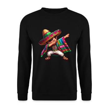Mexikanischer Junge Tubt Sombrero Cinco De Mayo - Unisex Pullover - Schwarz - Vorne - Alina (178cm) & Michal (187cm)