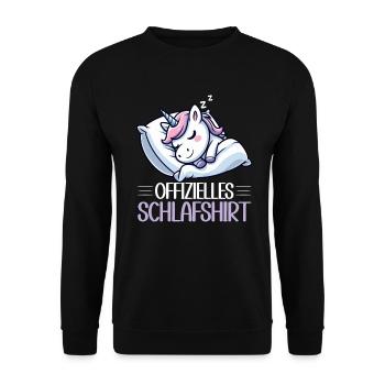 Chemise de nuit officielle Pyjama Unicorn Nights - Sweat-shirt Unisexe - noir - Devant - Alina (178cm) & Michal (187cm)