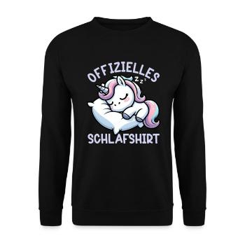 Chemise de nuit officielle Pyjama Unicorn Nights - Sweat-shirt Unisexe - noir - Devant - Alina (178cm) & Michal (187cm)