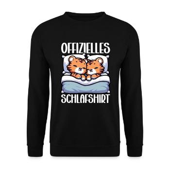 Official Tiger Tiger Lover Sleep Shirt - Unisex Sweatshirt - black - Front - Alina (178cm) & Michal (187cm)