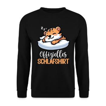Official Tiger Tiger Lover Sleep Shirt - Unisex Sweatshirt - black - Front - Alina (178cm) & Michal (187cm)