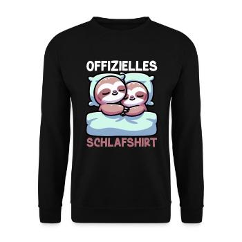 Official Sleep Shirt Sloth Late Riser - Unisex Sweatshirt - black - Front - Alina (178cm) & Michal (187cm)