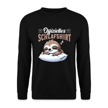 Official Sleep Shirt Sloth Late Riser - Unisex Sweatshirt - black - Front - Alina (178cm) & Michal (187cm)
