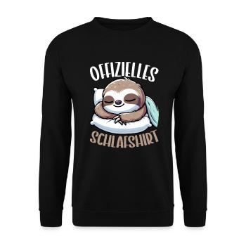 Official Sleep Shirt Sloth Late Riser - Unisex Sweatshirt - black - Front - Alina (178cm) & Michal (187cm)