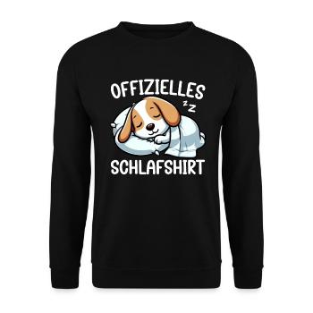 Official Sleep Shirt Beagle Pajamas Chill - Unisex Sweatshirt - black - Front - Alina (178cm) & Michal (187cm)