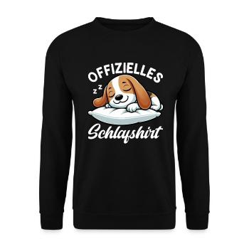 Official Sleep Shirt Beagle Pajamas Chill - Unisex Sweatshirt - black - Front - Alina (178cm) & Michal (187cm)