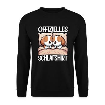 Official Sleep Shirt Beagle Pajamas Chill - Unisex Sweatshirt - black - Front - Alina (178cm) & Michal (187cm)