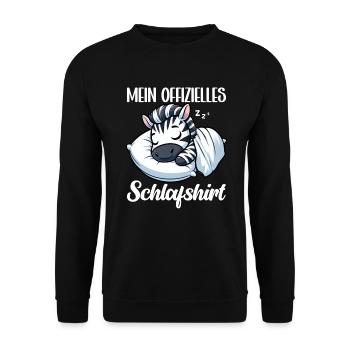 Official Sleep Shirt Zebra Pajamas Pajamas - Unisex Sweatshirt - black - Front - Alina (178cm) & Michal (187cm)