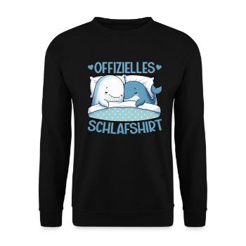 Official Sleep Shirt Whale Night Owls - Unisex Sweatshirt - black - Front - Alina (178cm) & Michal (187cm)
