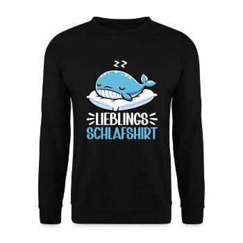 Official Sleep Shirt Whale Night Owls - Unisex Sweatshirt - black - Front - Alina (178cm) & Michal (187cm)