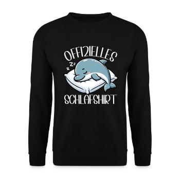 Official Sleep Shirt Dolphin Pajamas - Unisex Sweatshirt - black - Front - Alina (178cm) & Michal (187cm)