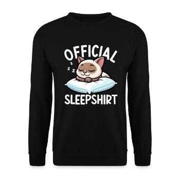 Official Sleeping Shirt Burmese Cat Pajamas - Unisex Sweatshirt - black - Front - Alina (178cm) & Michal (187cm)