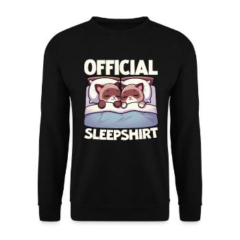 Official Sleeping Shirt Burmese Cat Pajamas - Unisex Sweatshirt - black - Front - Alina (178cm) & Michal (187cm)