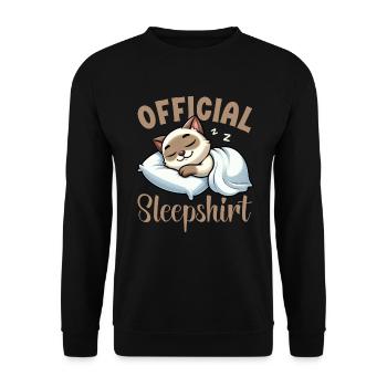 Official Sleeping Shirt Burmese Cat Pajamas - Unisex Sweatshirt - black - Front - Alina (178cm) & Michal (187cm)