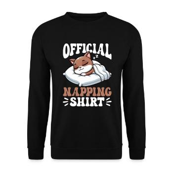 Official Sleeping Shirt Burmese Cat Pajamas - Unisex Sweatshirt - black - Front - Alina (178cm) & Michal (187cm)